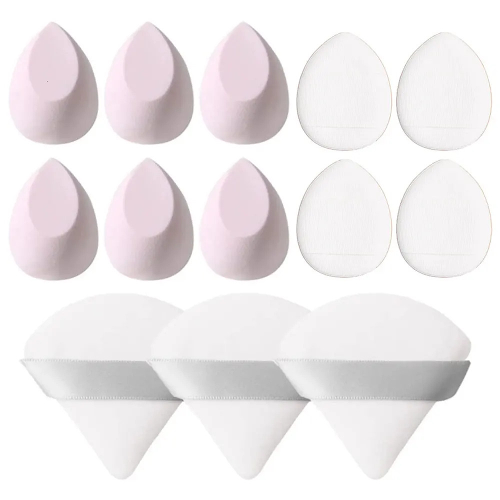 13 PSC Beauty Puff Set Large Beauty Blending Blender Spong 3 corners velvet puff Finger Puff Makeup Foundation makeup tool 240620