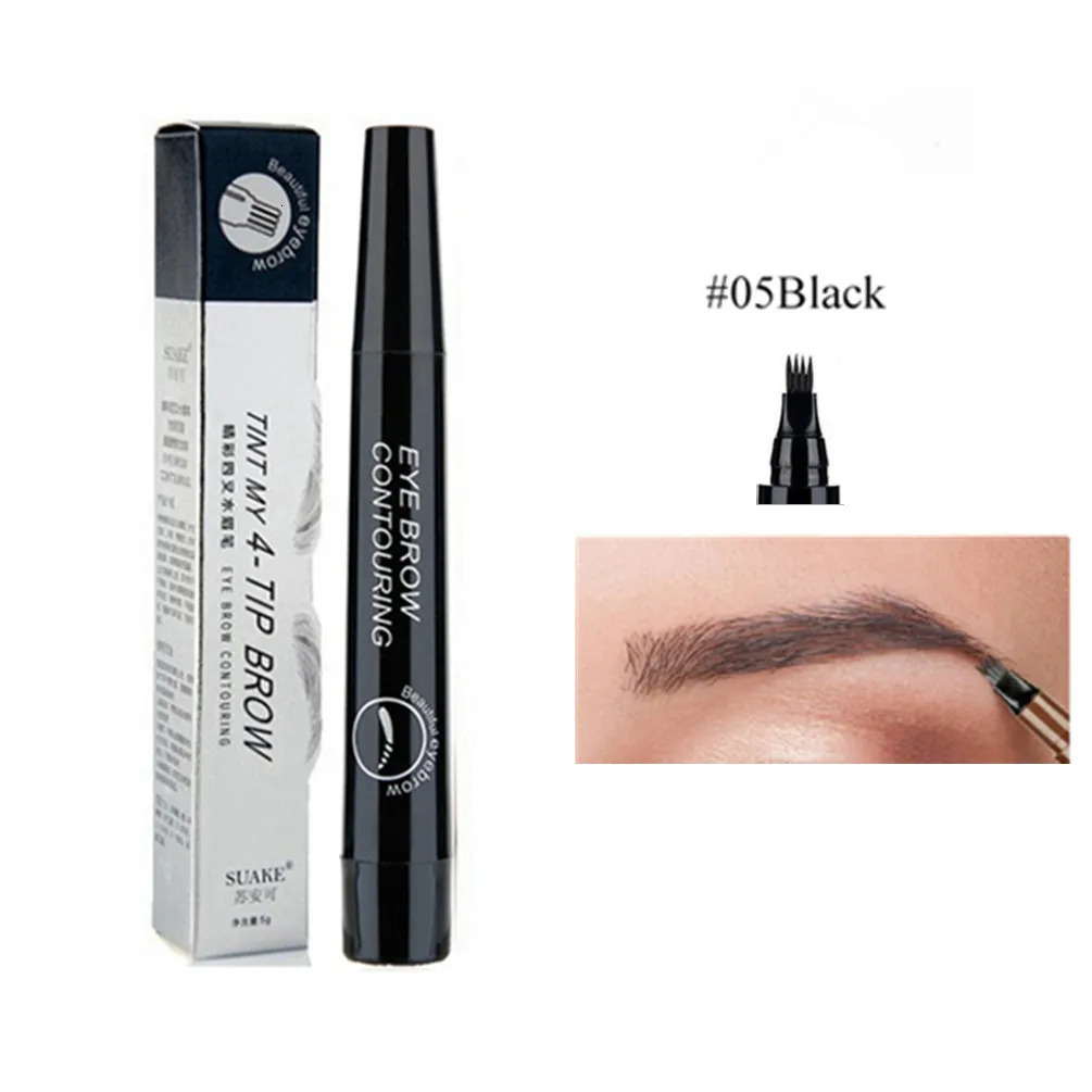 4D Microblading Eyebrow Pen 4 Forks Tip Eyebrow Tattoo Pencil Long Lasting Fine Sketch Liquid Eye Brow Make Up 240620