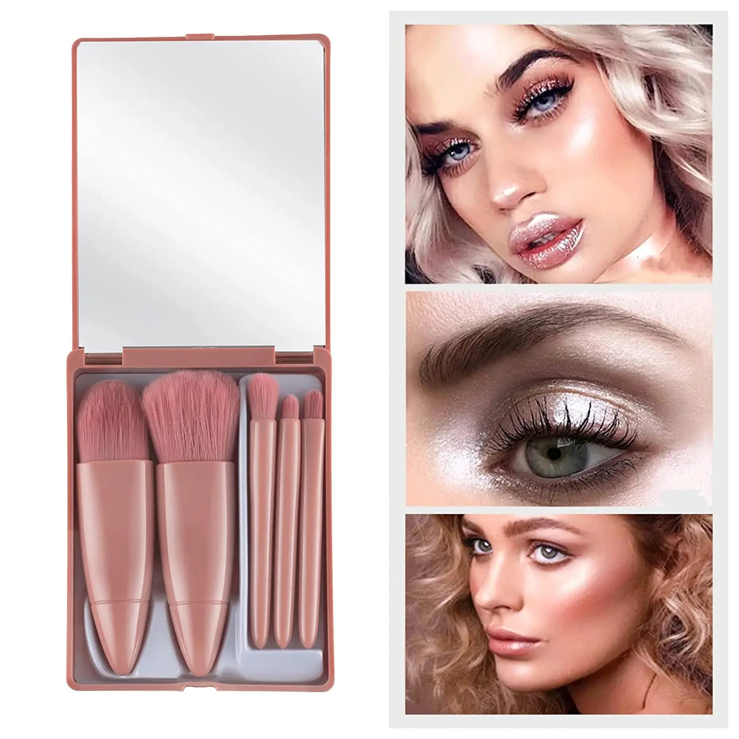 Mini makeup brush set with soft and fluffy mirror surface used for cosmetics foundation make-up eye shadow kabuki mixed makeup brush beauty tools 2407