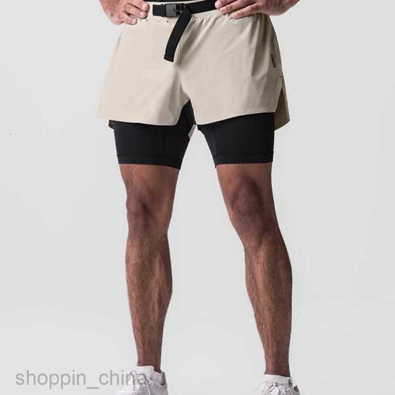 Men's Shorts New casual sports shorts for men's quarter pants with elastic double layered running and fitness on all sides