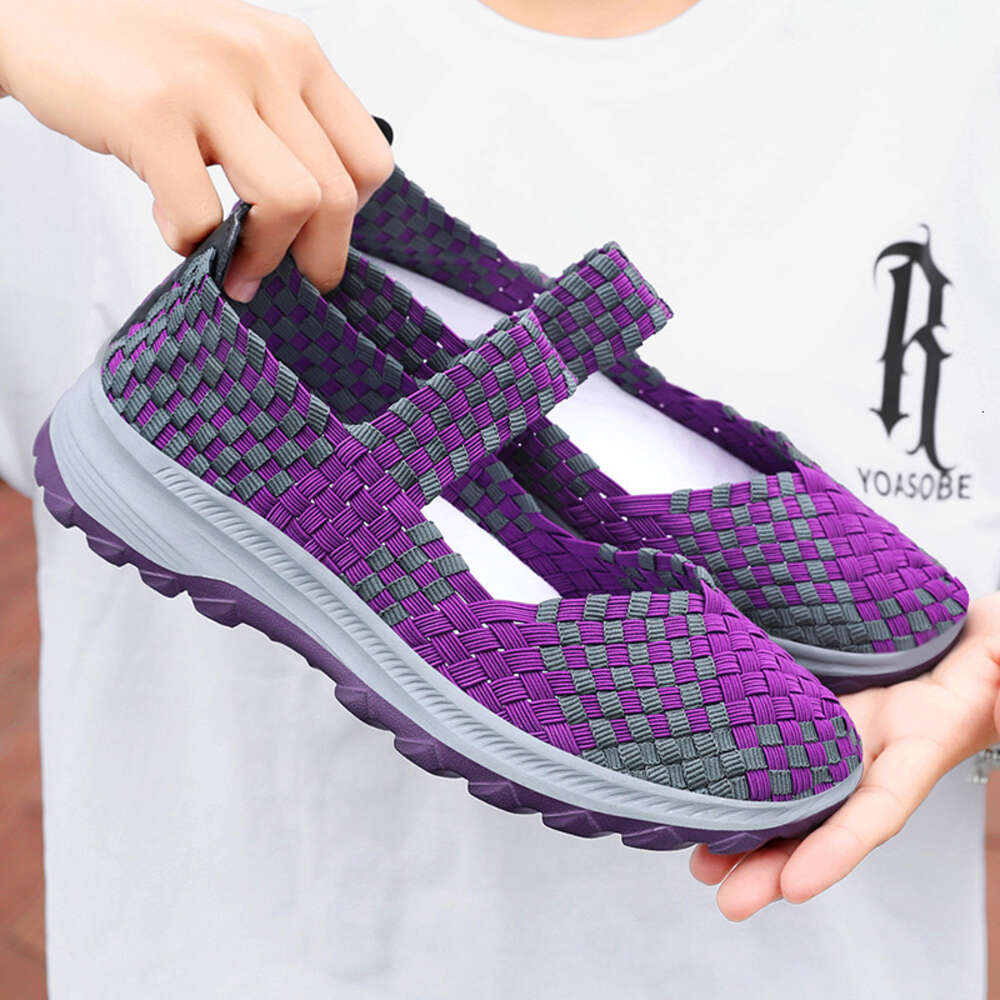 Ddmyoutdoor Women S Summer New Breathable Fashion Single For Middle Aged And Elderly Mothers Woven Women S Shoes