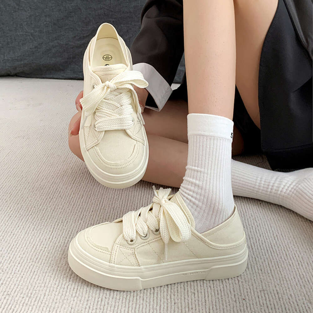 Canvas For Women 2024 New Student Korean Edition Instagram Versatile Thick Sole Board Spring And Autumn Casual Shoes Tp331