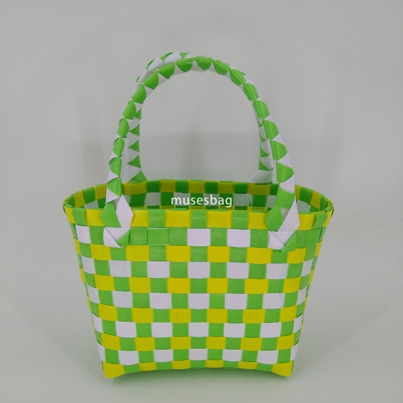 Designer Ladies Fashion Classic Casual Multi functional Hot selling Small Cabbage Basket PVC Woven Bag Open Hand Carrying Small Bag with Hand Gift