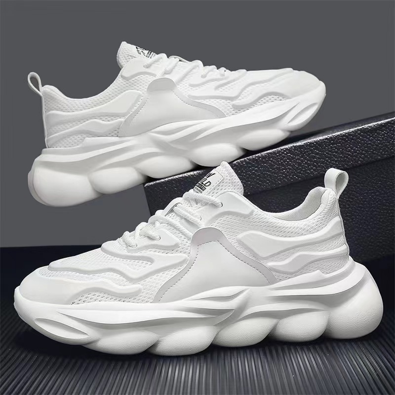 New mens spring breathable mesh sports shoes lightweight dad shoes thick soled casual shoes fashionable and versatile