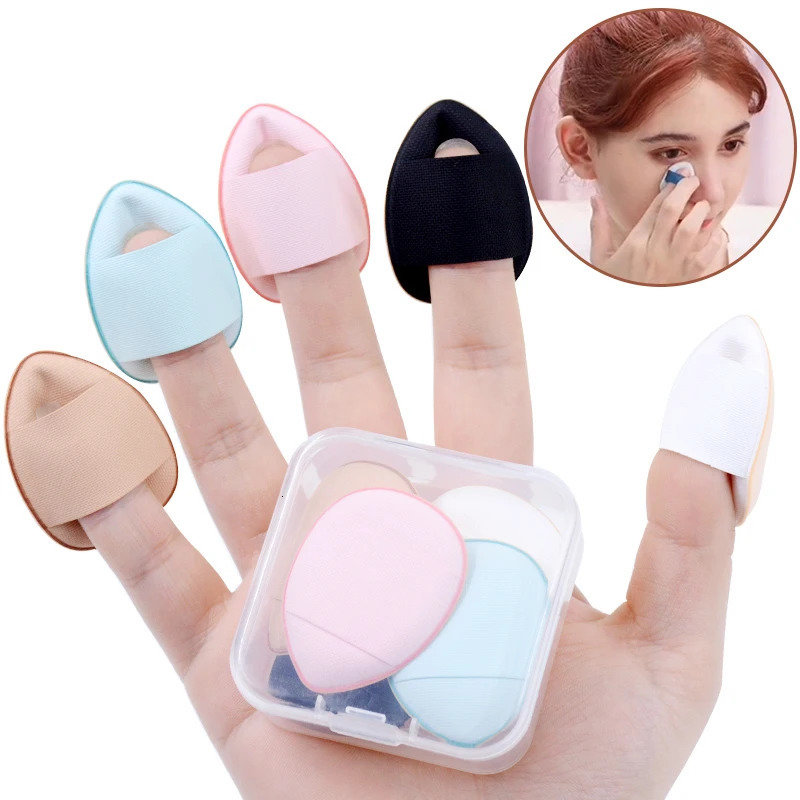 5/10Pcs Mini Finger Puff Foundation Small Air Cushion Powder Sponge Face Concealer BB Cream Cosmetic Applicator Makeup Tools 240620