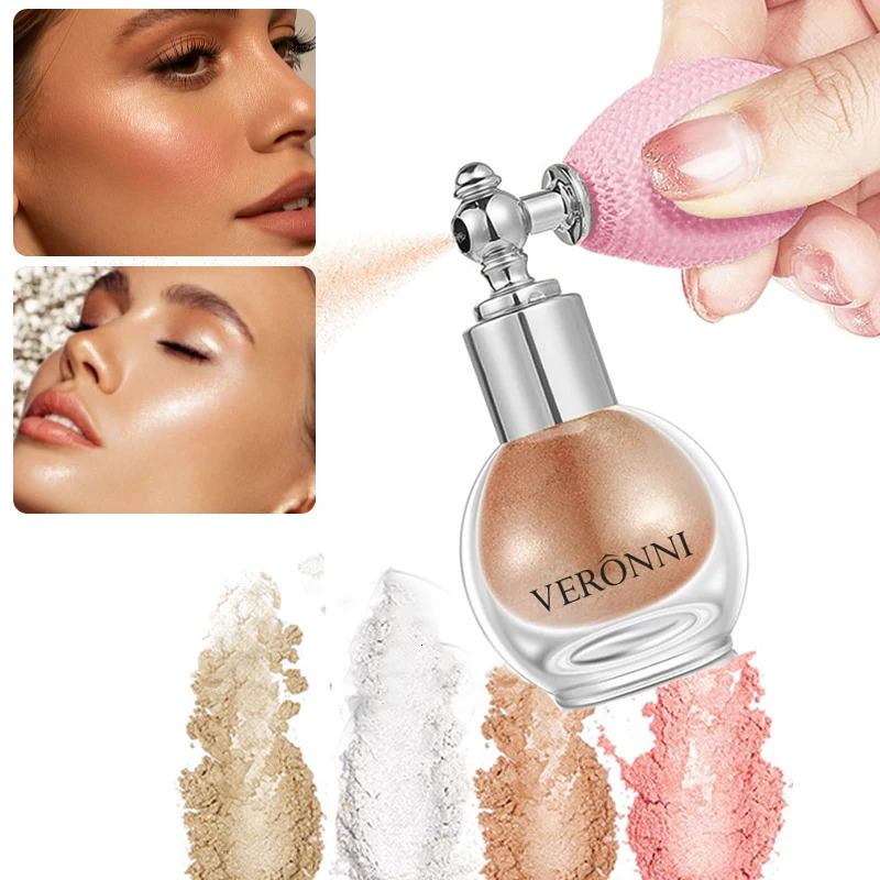 4 Color Gloss Powder Spray Glitter Gloss Spray Shimmer Powder Makeup Spray Suitable for Womens Face and Body Cosmetics 240620