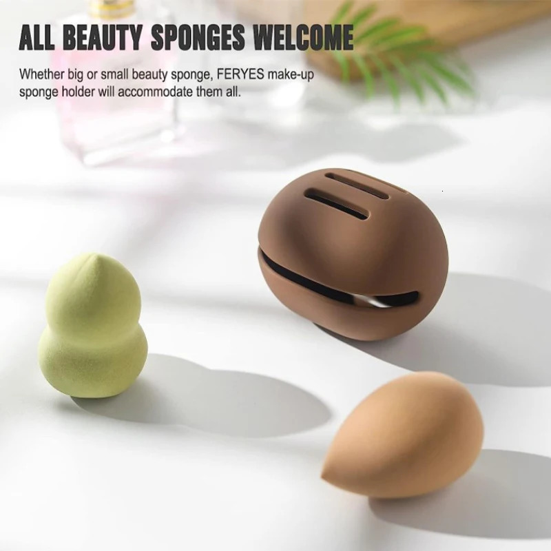 Makeup Sponge Holder Eco-Friendly Silicone Multi-hole Beauty Storage Case Travel Protable Cosmetic Puff Holder Box 240620