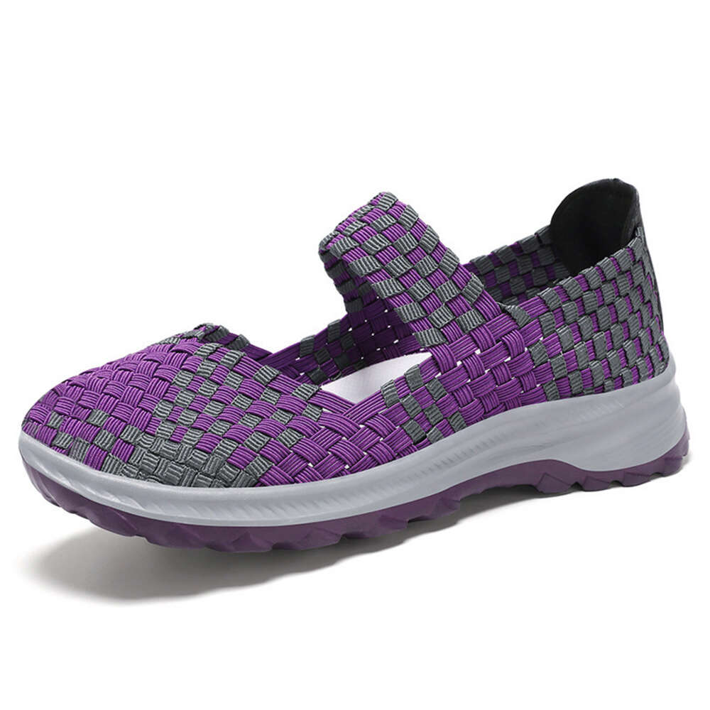 Ddmyoutdoor Women S Summer New Breathable Fashion Single For Middle Aged And Elderly Mothers Woven Women S Shoes