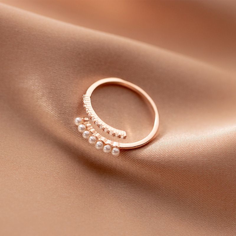 TrustDavis Real 925 Sterling Silver Sweet Freshwater Pearl Dazzling CZ Rings For Women Wedding Birthday Gift Fine Jewelry DE0011