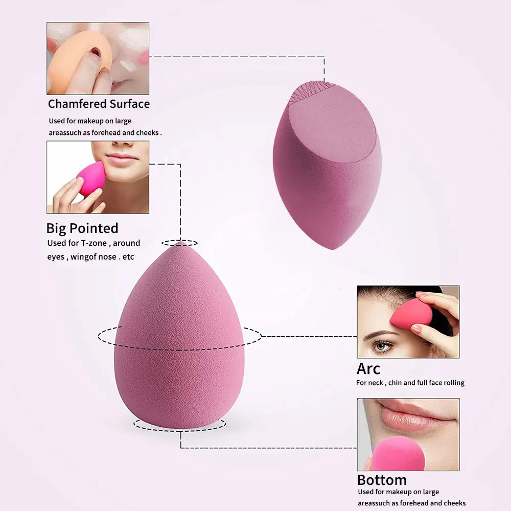 4/8pcs Makeup Sponge Blender Beauty Egg Cosmetic Puff Soft Foundation Sponges Powder Puff Women Make Up Accessories Beauty Tools 240620