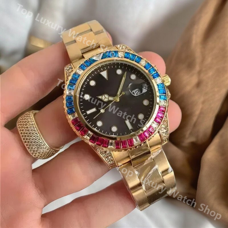 2024 Diamond Gold Luxury Watches For Men Quartz Classic Noble Wristwatch Steel Strap Automatic Date Daily Waterproof Hot SALE High Quality Male Clocks