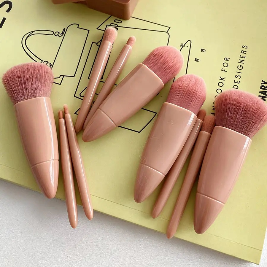 Mini makeup brush set with soft and fluffy mirror surface used for cosmetics foundation make-up eye shadow kabuki mixed makeup brush beauty tools 2407