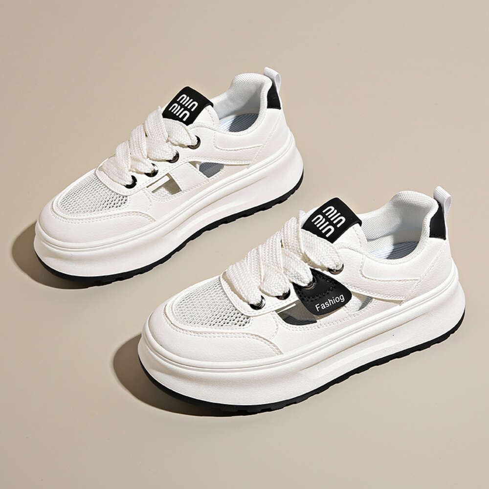 Ddmysports Summer New Instagram Korean Edition Ollow Small White Female Students Thick Sole Versatile Casual Sports Board Shoes XT OUTDOOR