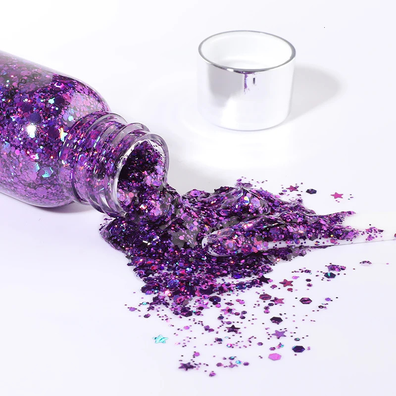 Eye Glitter Nail Hair Body Face Gel Art Waterproof High Gloss Glitter Body Multifunctional Makeup Decoration Party Festival 240620