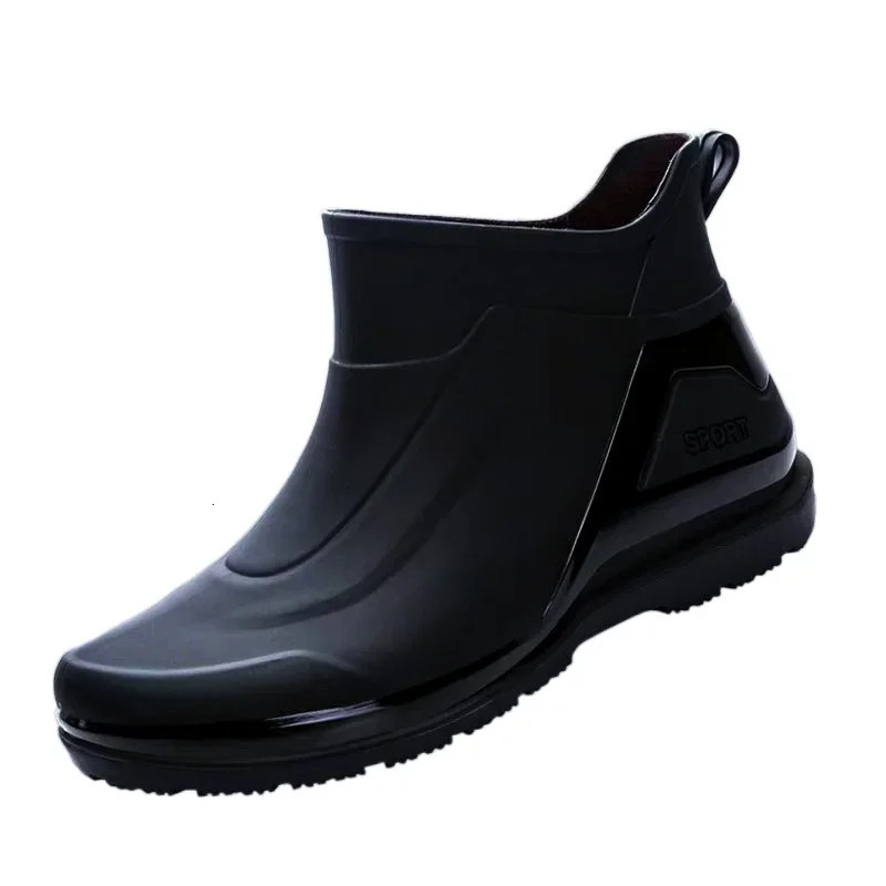 Mens Short Barrel Rain Boots Four Seasons Durable Waterproof Anti Slip Rubber Shoes Outdoor Fishing Rain Shoes 240621
