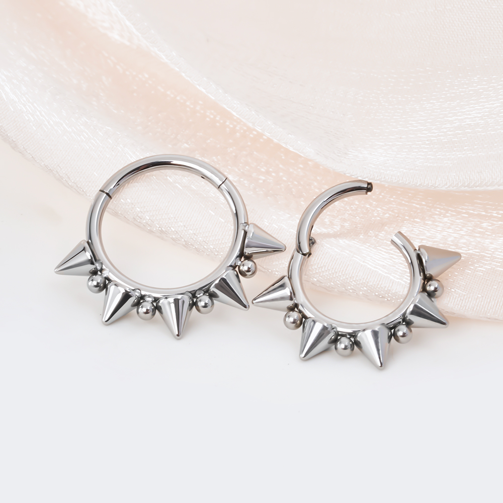 Implant Grade 100% G23 ASTM F136 Titanium Alloy Hoop Nose Rings Clicker Helix Septum Piercing Earrings Body Jewelry