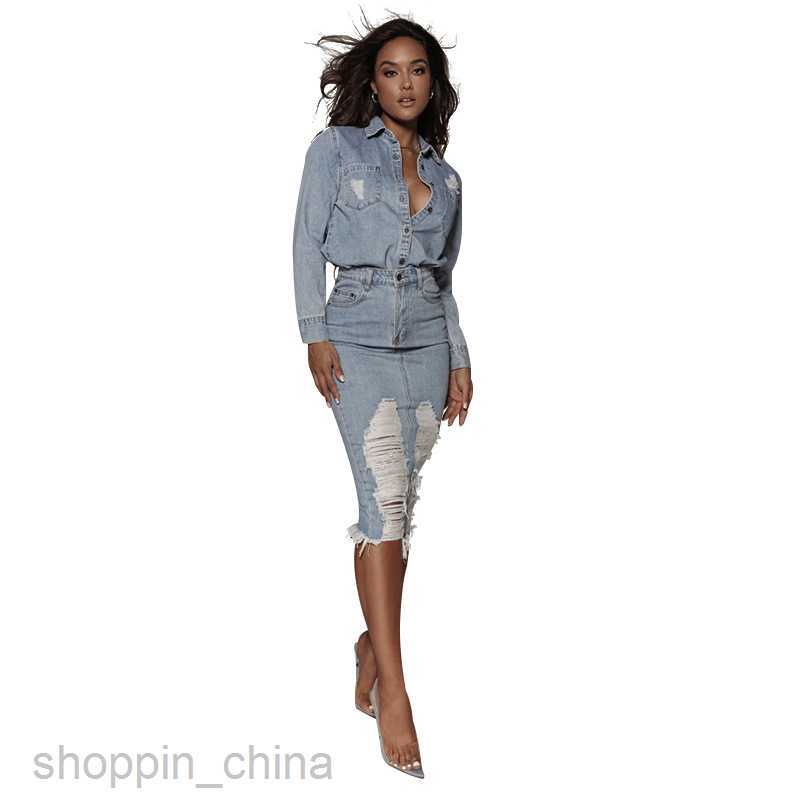 Basic Casual Women Dresses Mid length skirt, blue denim one step skirt fashionable casual women's half skirt summer