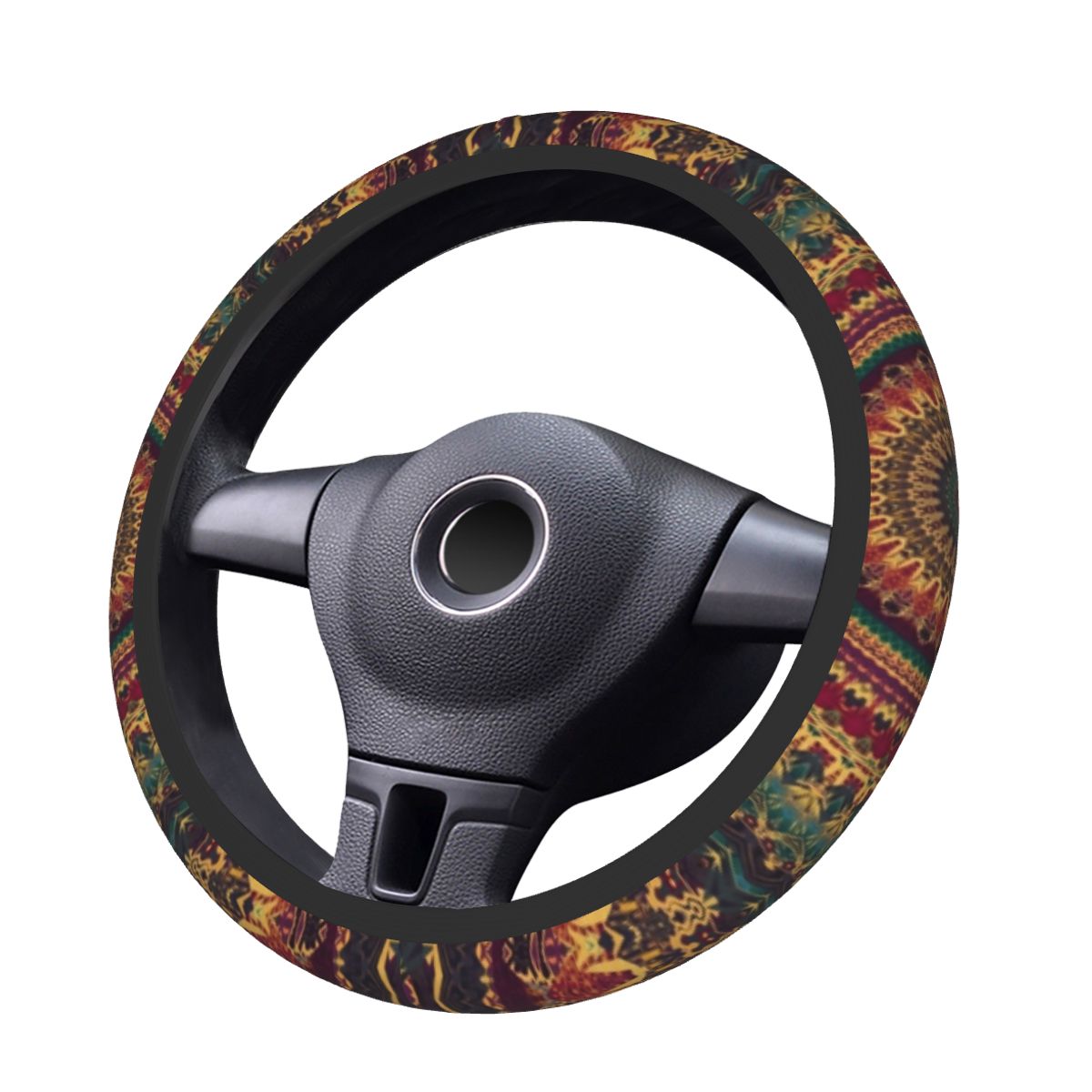 38cm Car Steering Wheel Cover Mandala Elastic Bohemian Boho Braid On The Steering Wheel Cover Case Car Accessories