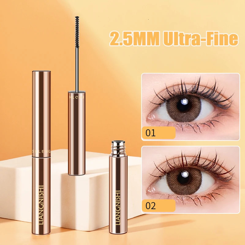 Silk Fiber Matte Mascara Makeup Ultra-Fine Brush Lengthens Eyelashes Waterproof Fast Dry Brown Black Curling Mascara Comestic 240709