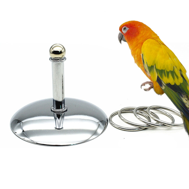 Pet Bird Toys Metal Platform Ferrules Toy Parrot Puzzle Interactive Toy Parakeet Training Intelligence Development Bird Supplies