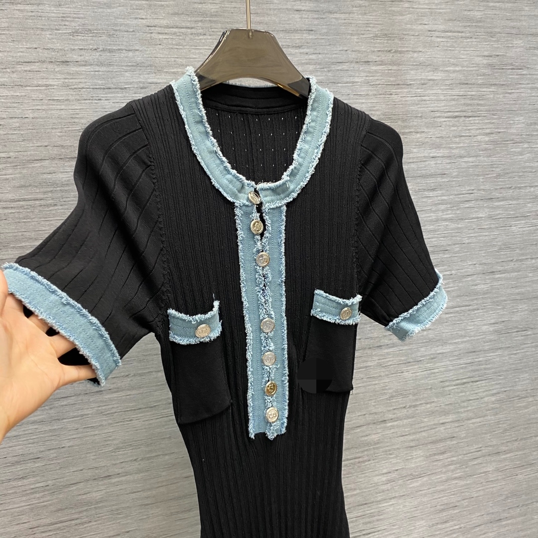 609 XL 2024 Milan Runway Summer Dress Short Sleeve Brand Same Style Empire Womens Fashion High Quality