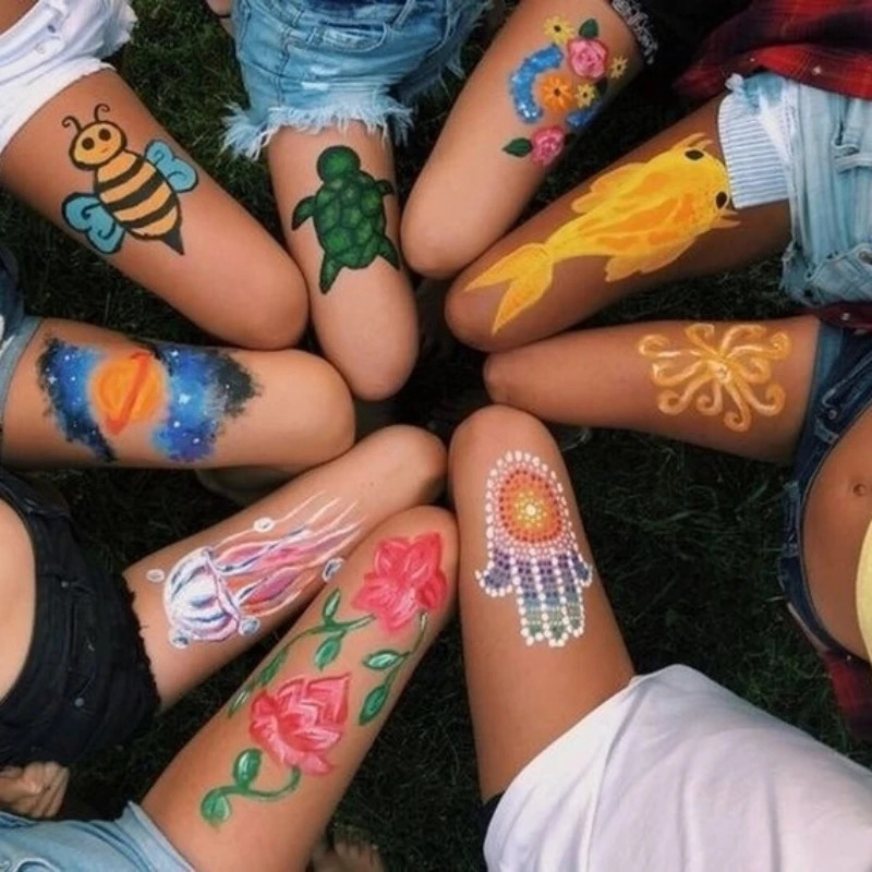 Paint Body Makeup Halloween Face Body Art 12/20 Colors Painting Kit with Brushes Safe Ingredient Available for Kid and Adult 240625