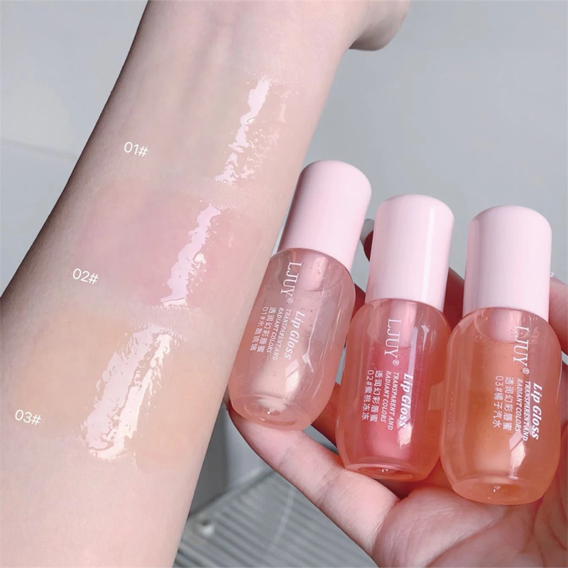 Fruit Crystal Jelly Oil Hydrating Transparent Glass Gloss Plumping Clear Lip Plumper Serum Lips Care Makeup Cosmetics