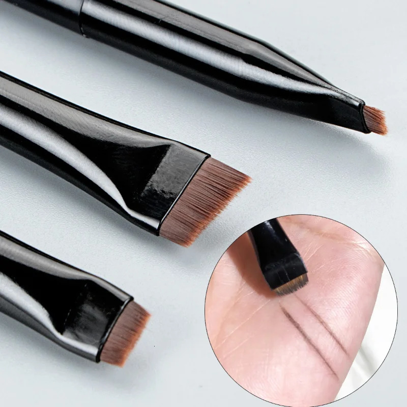 Karsyngirl 3pcs/set Blade Eyeliner Brush Eyebrow Brush Portable Flat Fine Eye Liner Brow Contour Makeup Brushes Makeup Tool 240620
