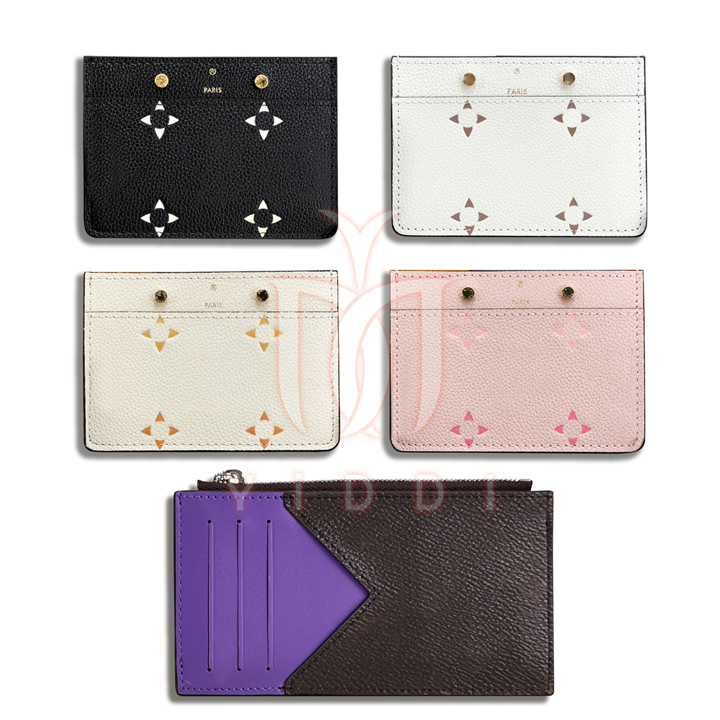 10A Slim Fashion wallet Card Holder Womens Luxury designer Coin Card Holder Gradual Color Flower leather Card wallets Slim Zipper Coin Purse ID Credit Cards purses