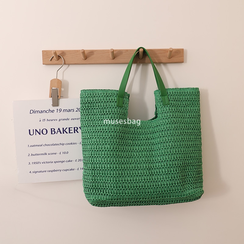 Designer Women's Luxury Leisure Lazy Multi functional One Shoulder Simple and Large Capacity Handheld Straw Bag Woven Bag Beach Vacation Bag