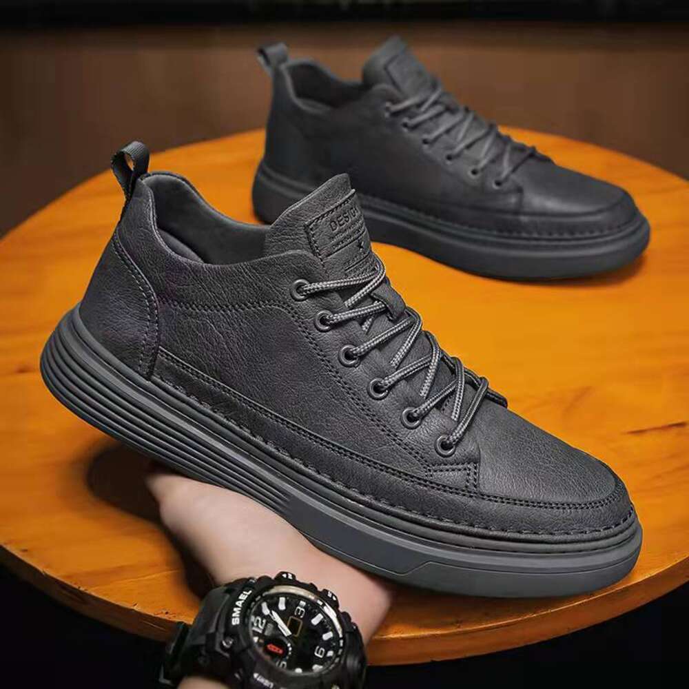 Ddmysports Men S Summer Fashion Casual Leather Chef Horizontal Board Anti Slip Wear Resistant Work Shoes Labor Protection And Trendy OUTDOOR