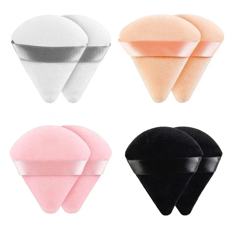 2Pcs Triangle Powder Puff Face Makeup Sponge Soft Velvet Cosmetic Puff Blender Beauty Foundation Sponge Make Up Accessories 240620