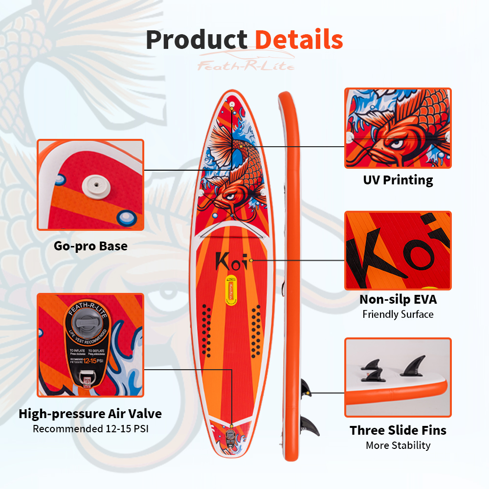 FEATH-R-LITE Surfboard Free Shipping inflatable stand up paddle board sup supboard paddleboard padel water sport ISUP with Pump Backpack Waterproof Ba