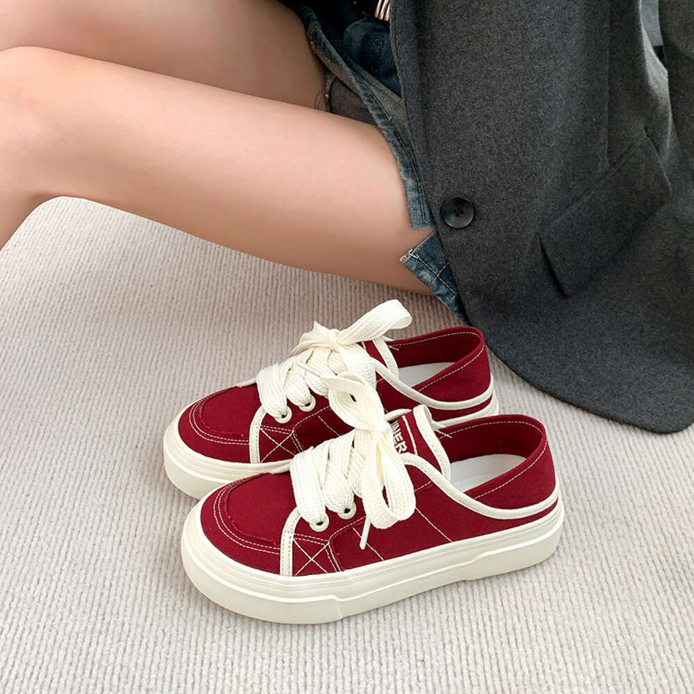 Canvas For Women 2024 New Student Korean Edition Instagram Versatile Thick Sole Board Spring And Autumn Casual Shoes Tp331