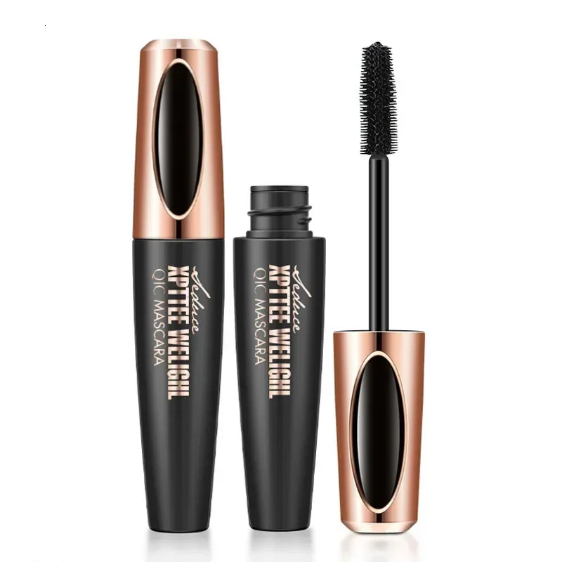 QIC Eyelash Mascara XPTTEE WELIGHL Lasting Mascara Eyeliner Waterproof Thick Long Curly Silicone Eyelash Brush 4D Mascara 240620