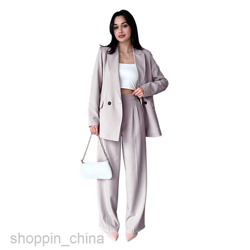 Women's Tracksuits Fashionable solid color sports jogging suit Spring and Autumn New Solid Color High Quality and Elegant Women Suit Casual Pants