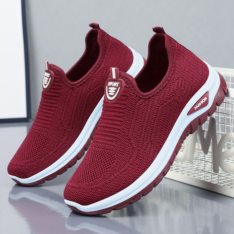 2024 Summer Single Temu Women's Breathable Walking Middle And Elderly Mom's Shoes