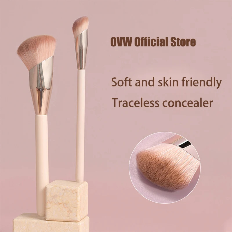 OVW Makeup Brushes Liquid Foundation Concealer Blending Blush Brush 2PCS Oblique Head Face Contour Professional Makeup Tool 240620