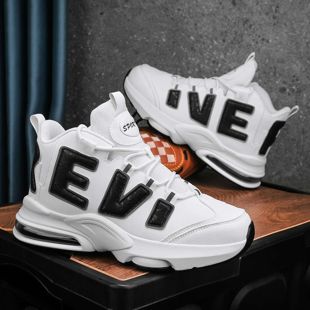 Ddmyoutdoor Basketball For Men Women Adult Sports With Air Cushion Rebound Plush Niche Black And White Combat Shoes