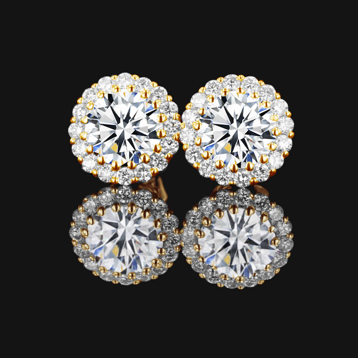 Quality Fine Jewelry Sier Woman D VVS1 1.2 Moissanite Dias Stud Earrings Women Gold