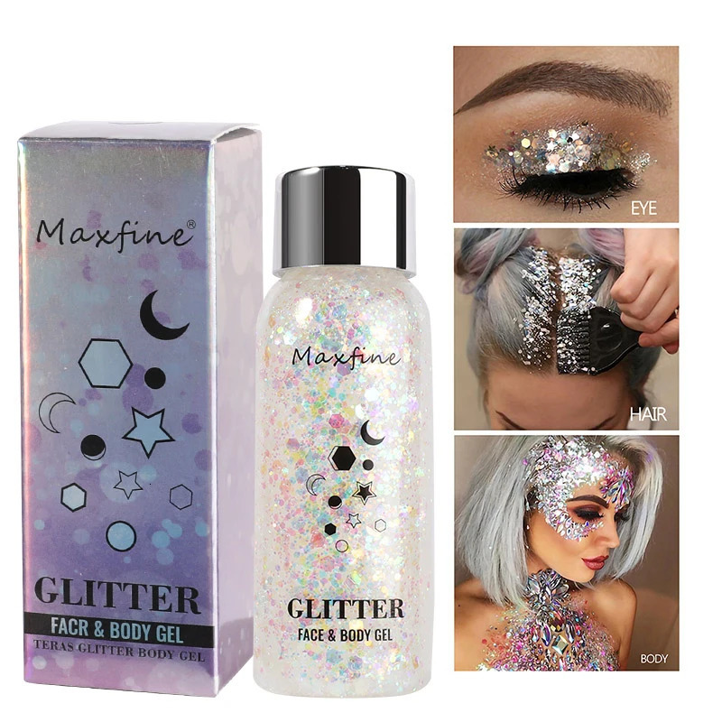 Eye Glitter Nail Hair Body Face Gel Art Waterproof High Gloss Glitter Body Multifunctional Makeup Decoration Party Festival 240620