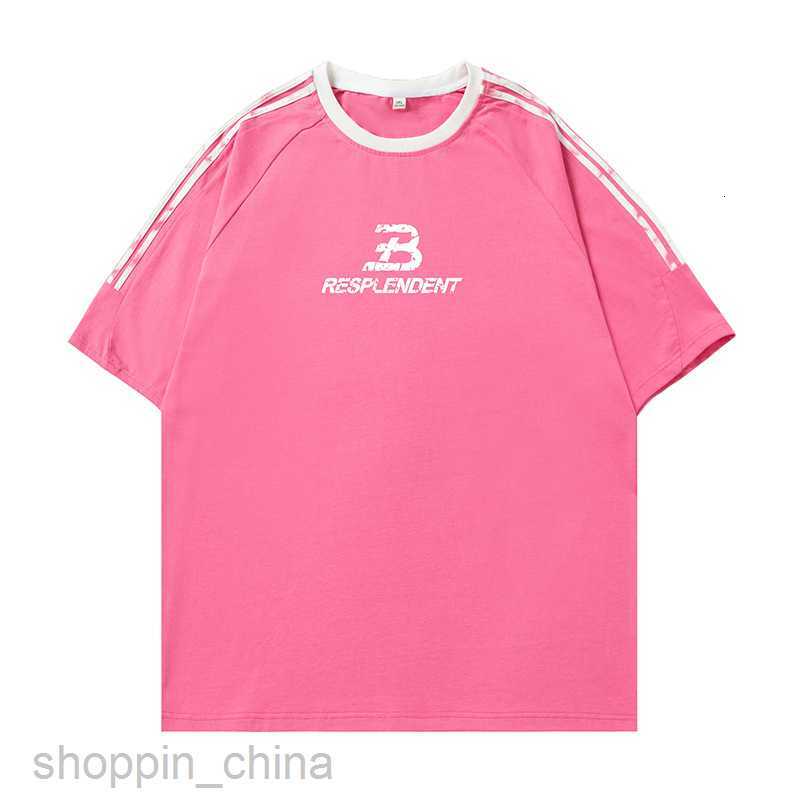 Men T Shirts sleeves with three stripes design short sleeved T-shirt for man women summer new high street letter print loose fitting T-shirt tees tops
