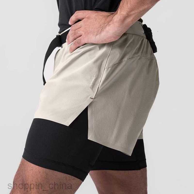 Men's Shorts New casual sports shorts for men's quarter pants with elastic double layered running and fitness on all sides