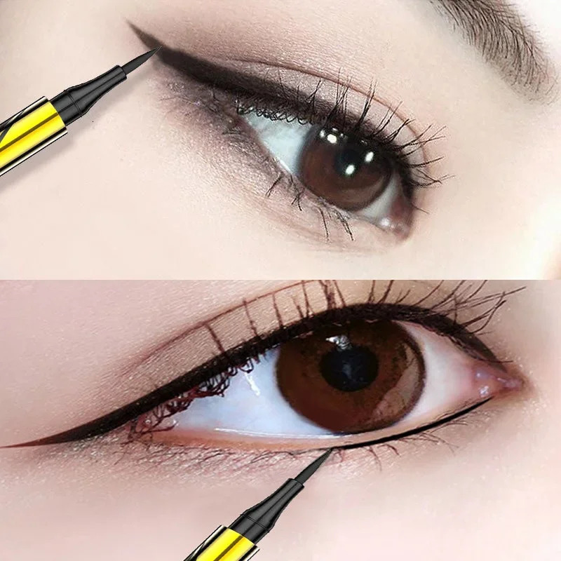 Black Liquid Eyeliner Waterproof Long Lasting Eye Liner Pencil Quick Drying Not Bloom Natural Eyeliner Liquid Pen Cosmetic Tools 240620
