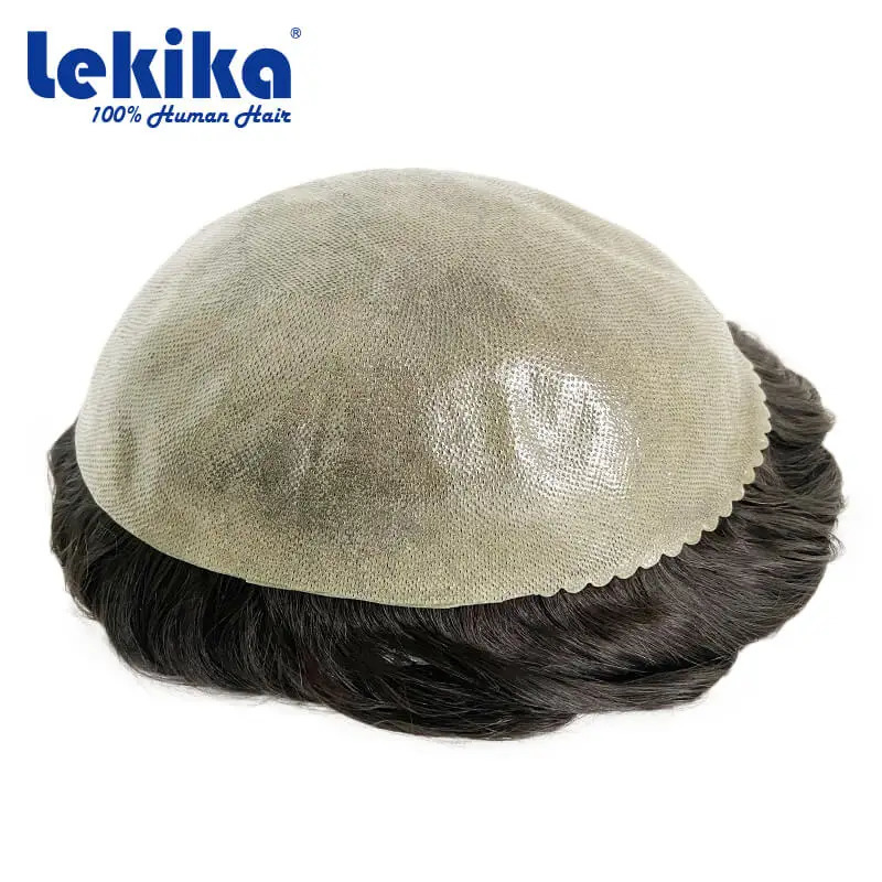 Clearance Sale Knotted Microskin Male Hair Prosthesis 6 Human Hair Man Wig Durable Toupee Hair Men Wig Hair System For Men 240621