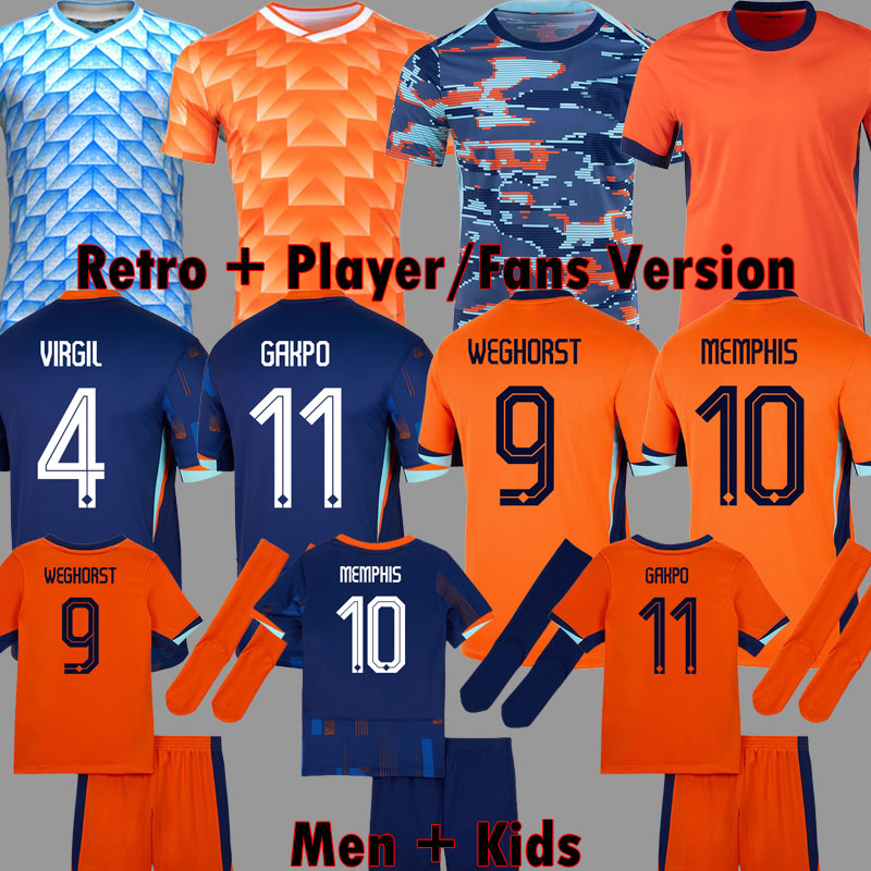 Netherlands jersey WEGHORST 2924 Euro Cup 24 25 GAKPO Holland soccer jerseys MEMPHIS VIRGIL AKE BERGVIJN XAVI men kids kit Vintage football shirt Retro 1988 3XL 4XL