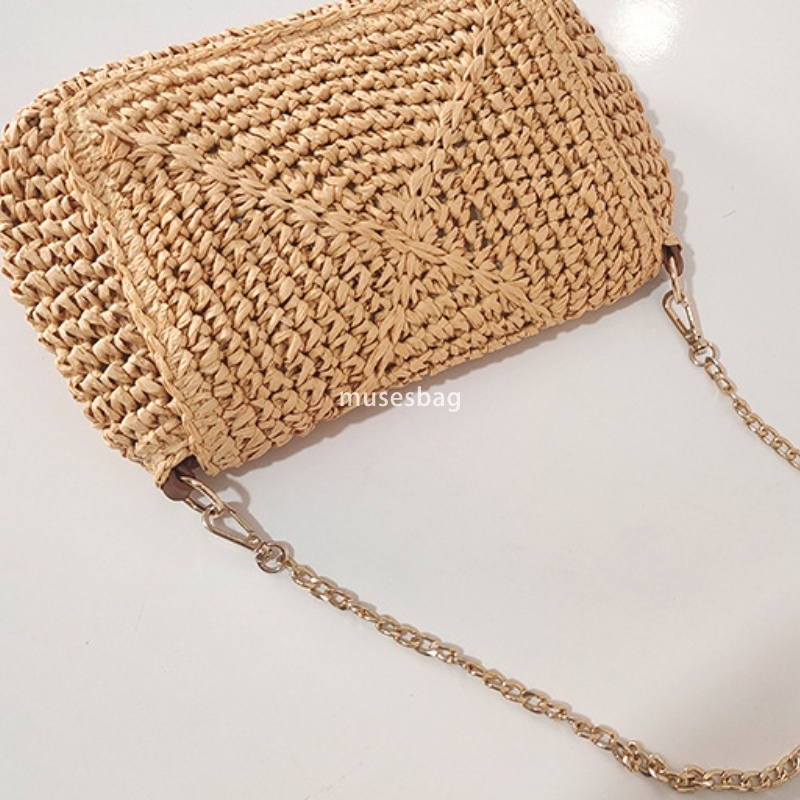 Fashionable Women High Quality Retro Practical Multi functional Bag ins Grass Weaving Fashion Crossbody Bag Autumn Easy to Wear Handheld Small Square 