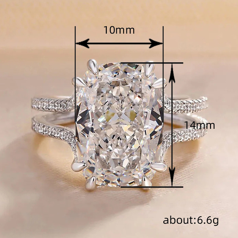 Stunning Sterg Sier Cushion Cut White Zirconia Eternity Ring