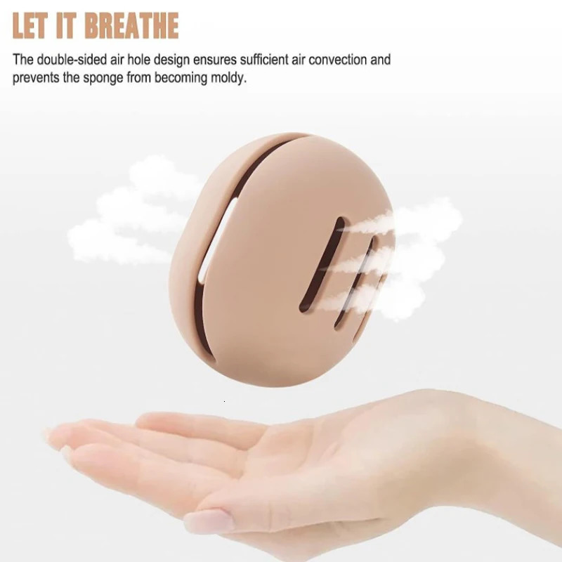 Makeup Sponge Holder Eco-Friendly Silicone Multi-hole Beauty Storage Case Travel Protable Cosmetic Puff Holder Box 240620