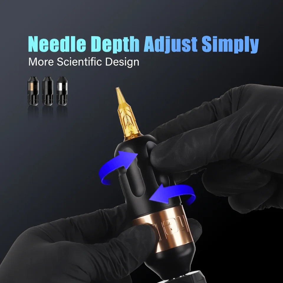 Ambition Tattoo Machine Rotary Pen Kit 2400mAh Wireless Kuark Power Supply Permanent Makeup Eyebrow Lip Tattoo Beginner Artister 240618